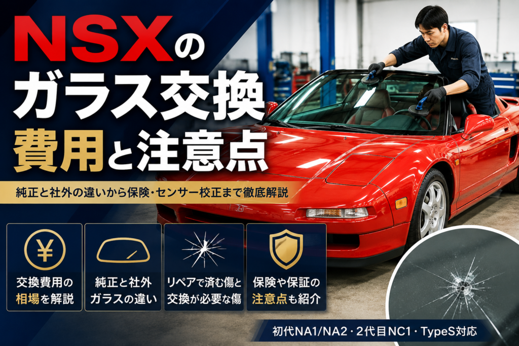 NSXのガラス交換は高い？費用相場と判断基準を解説