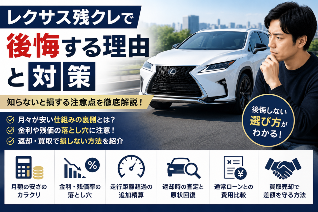 レクサス残クレで後悔する人の特徴と損しない選び方