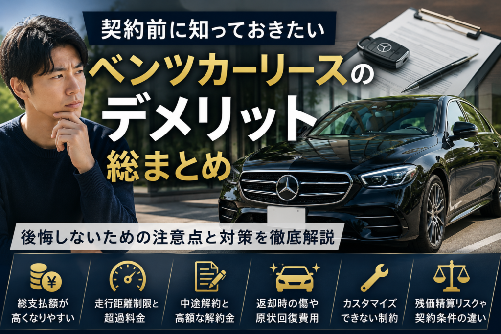 ベンツカーリースのデメリットと後悔しない選び方